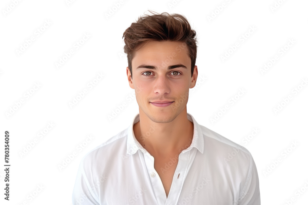 A young man feels confident about his investment. Stable and safe atmosphere.Isolated on transparent background. A young man feels confident about his investment. Stable and safe atmosphere.Isolated on transparent background.