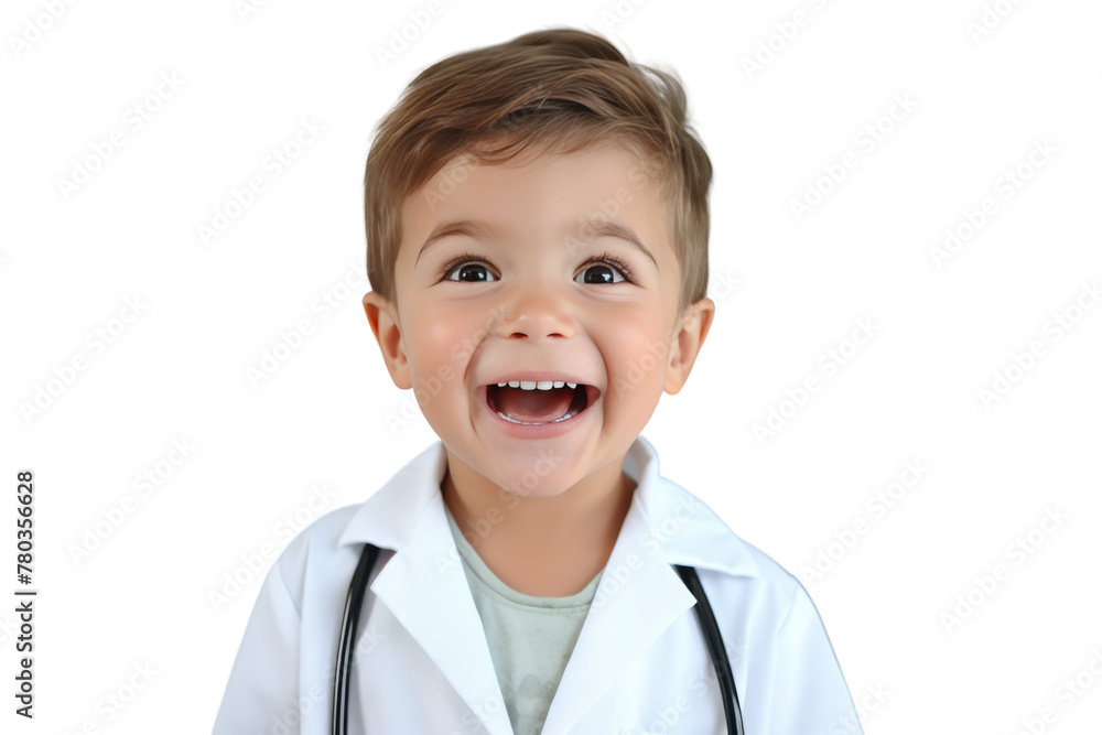 the boy was excited about his health check. Fun atmosphere curious. Isolated on transparent background. the boy was excited about his health check. Fun atmosphere curious. Isolated on transparent background.