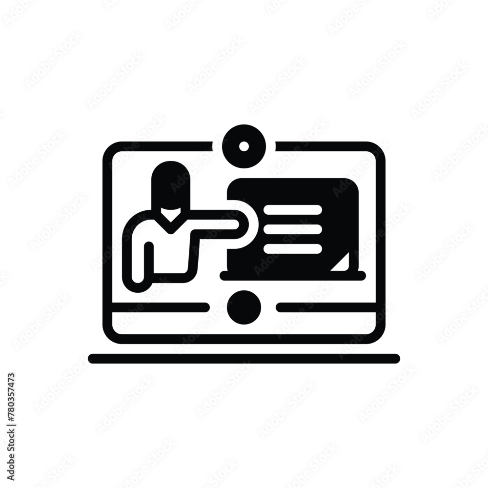 Black solid icon for online teaching Black solid icon for online teaching