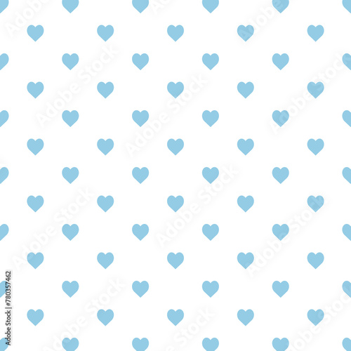 Cute Blue White Heart Seamless Pattern Background Vector