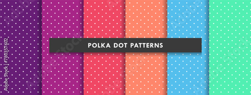 Small Polka Dot Seamless Pattern Colorful Background Set Vector