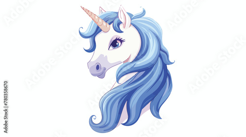 Cute unicorn Vector isolated unicorn head 