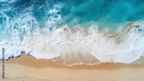 Digital beach waves sea water abstract graphics poster web page PPT background