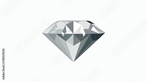 Diamond icon. filled with white flat vector isolated