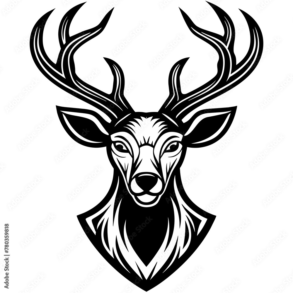 Deer head silhouette deer head vector