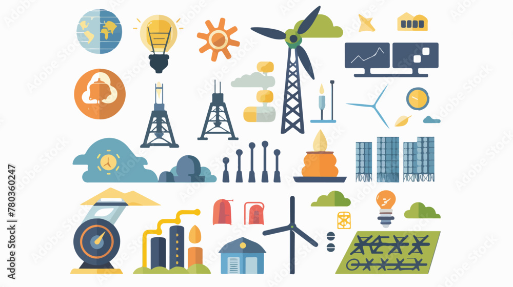 Energy Science And Technology flat vector isolated