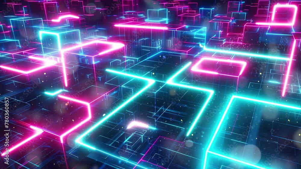 traverse the neon lit corridors of a psychedelic. futuristic glowing background. seamless looping overlay 4k virtual video animation background traverse the neon lit corridors of a psychedelic. futuristic glowing background. seamless looping overlay 4k virtual video animation background