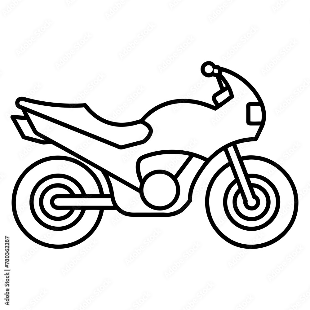 Minimalist style motorcycle Line Art Vector