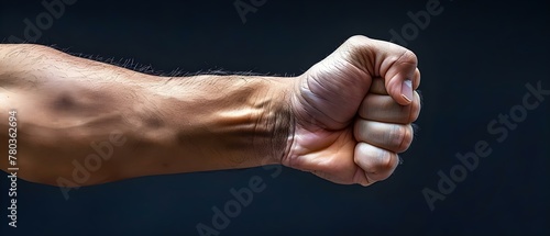 Powerful Clenched Fist - Emblem of Strength & Determination. Concept Strength, Determination, Symbolism, Fist, Empowerment