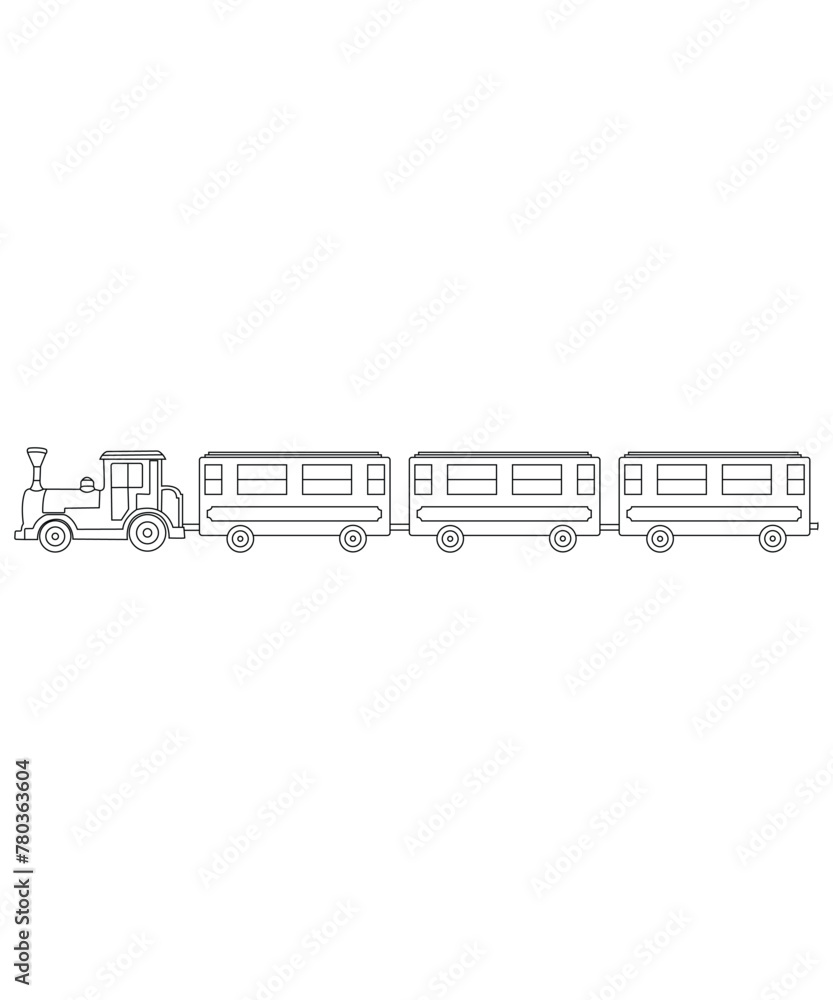 Train coloring page for kids 