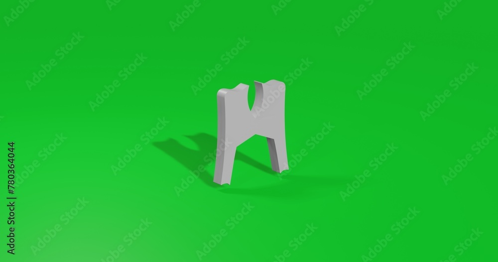 Fototapeta premium Isolated realistic white women's jacket symbol front view with shadow. 3d illustration on green chroma key background