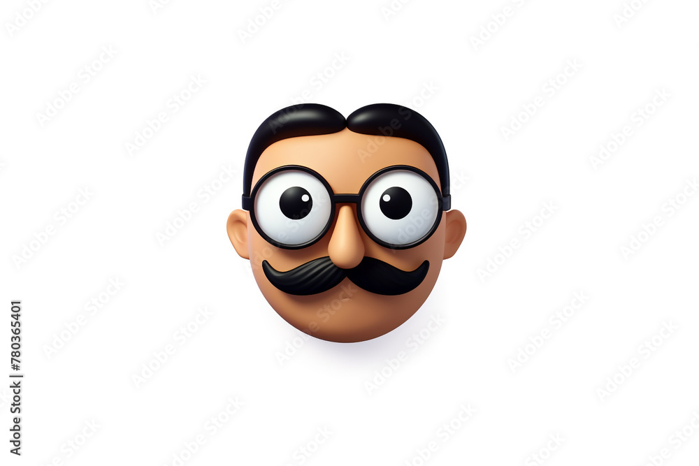 Face with monocle emoji representing sophistication and intelligence isolated on a solid white background.