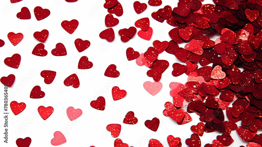 sparse red hearts confettis on a white surface poster web background sparse red hearts confettis on a white surface poster web background