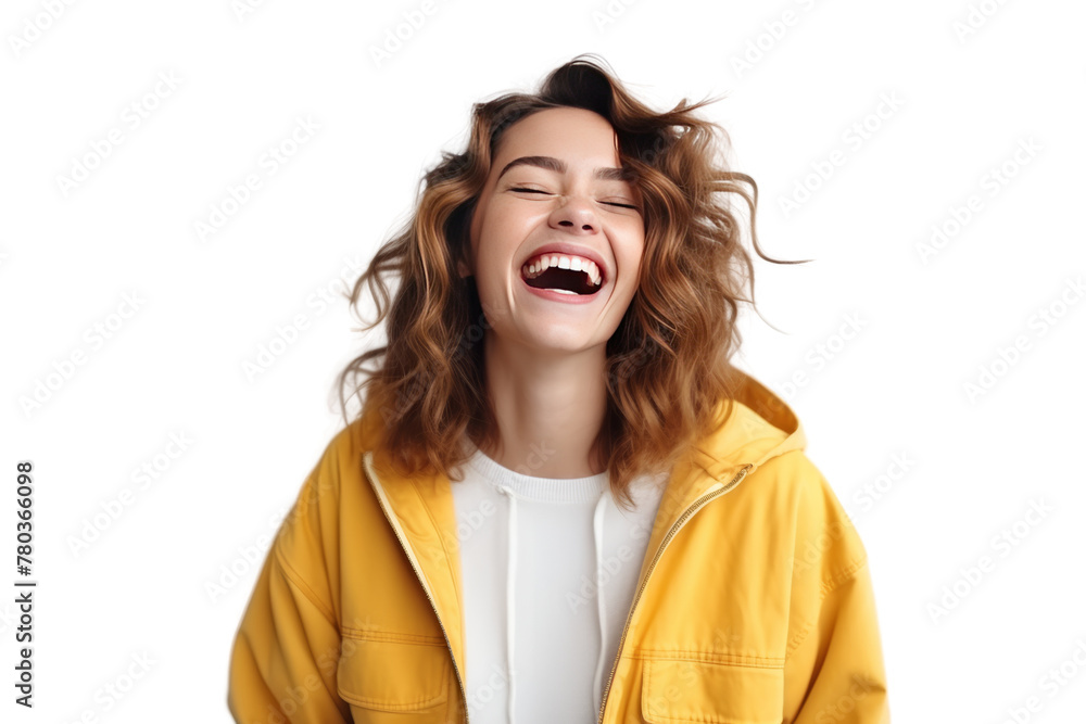 young woman was smiling happily. The atmosphere was bright and she felt satisfied,Isolated on a transparent background. young woman was smiling happily. The atmosphere was bright and she felt satisfied,Isolated on a transparent background.
