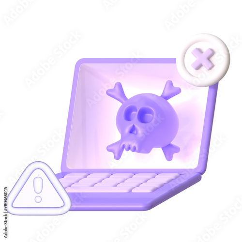 Dead Divice Laptop Empty State Object 3D photo