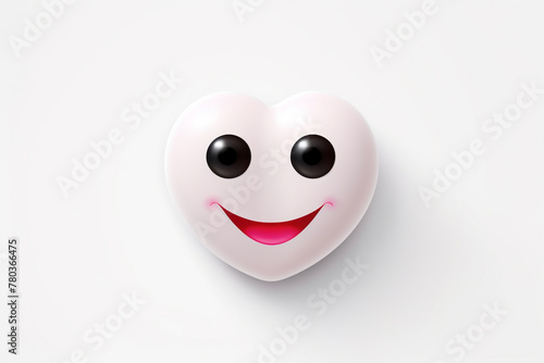 Smiling face with heart-shaped eyes emoji isolated on a solid white background.