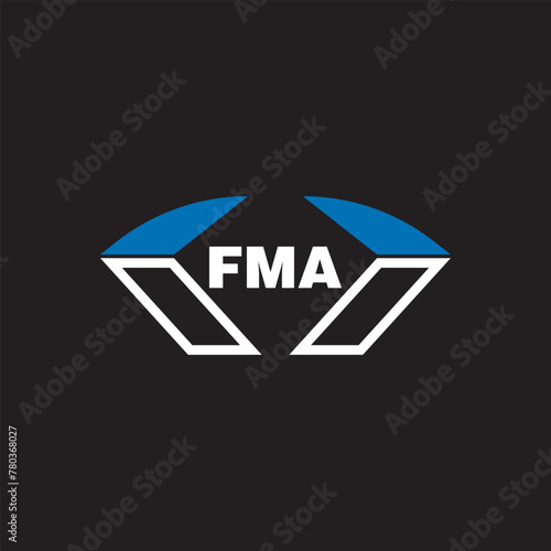 FMA letter logo design on white background. FMA logo. FMA creative initials letter Monogram logo icon concept. FMA letter design photo