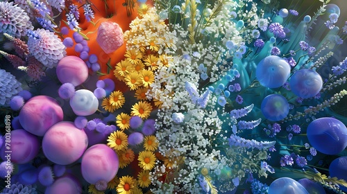 Digital dream garden flower decoration abstract graphic poster web page PPT background © jinzhen
