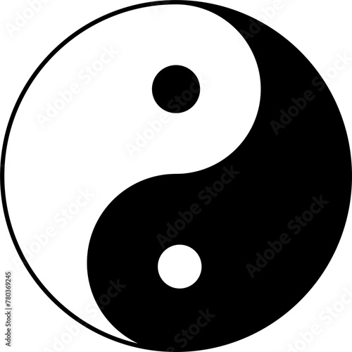 Taoism religious symbol icon, transparent background