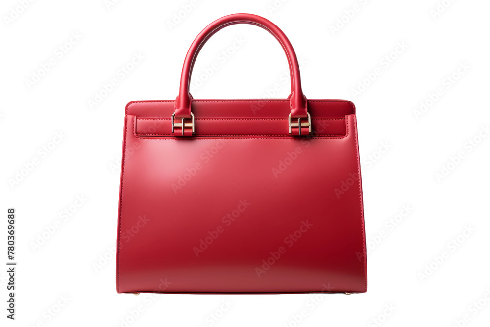 Red Handbag on White Background. On a White or Clear Surface PNG Transparent Background. Red Handbag on White Background. On a White or Clear Surface PNG Transparent Background.