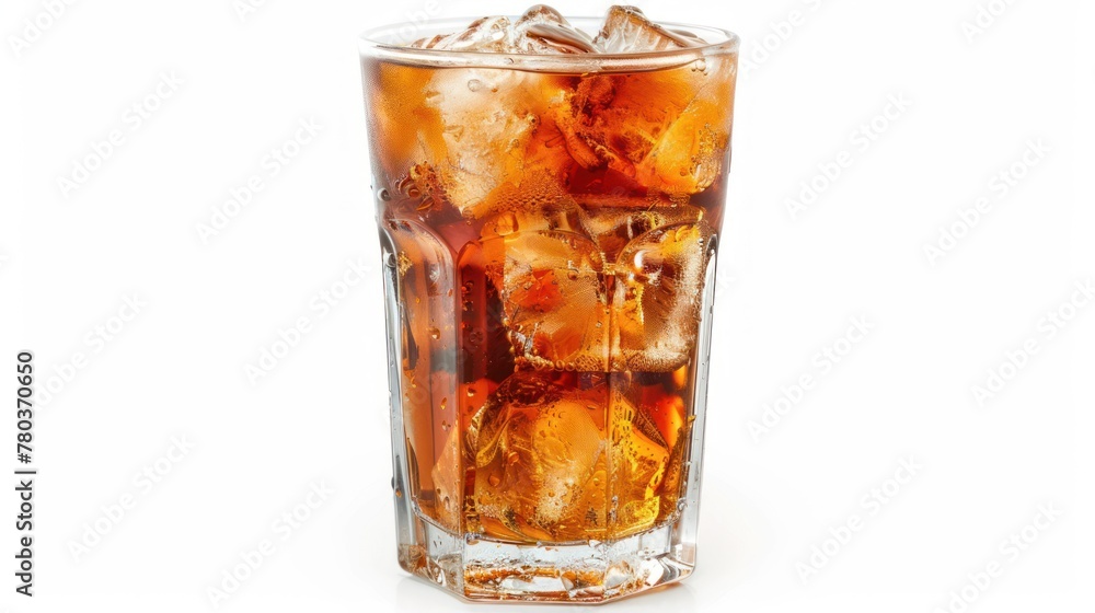 Glass of tasty cold ice tea on white background Glass of tasty cold ice tea on white background