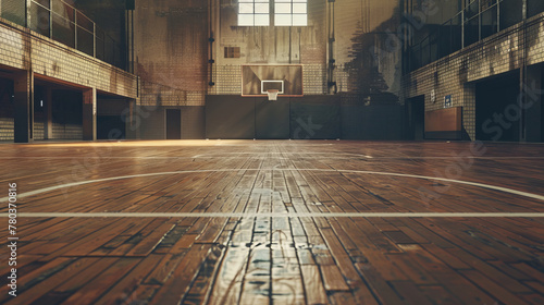 Empty basketball court background