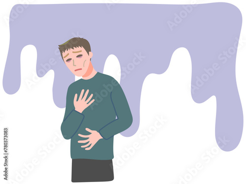 うつ病で気持ちが沈んでいる男性