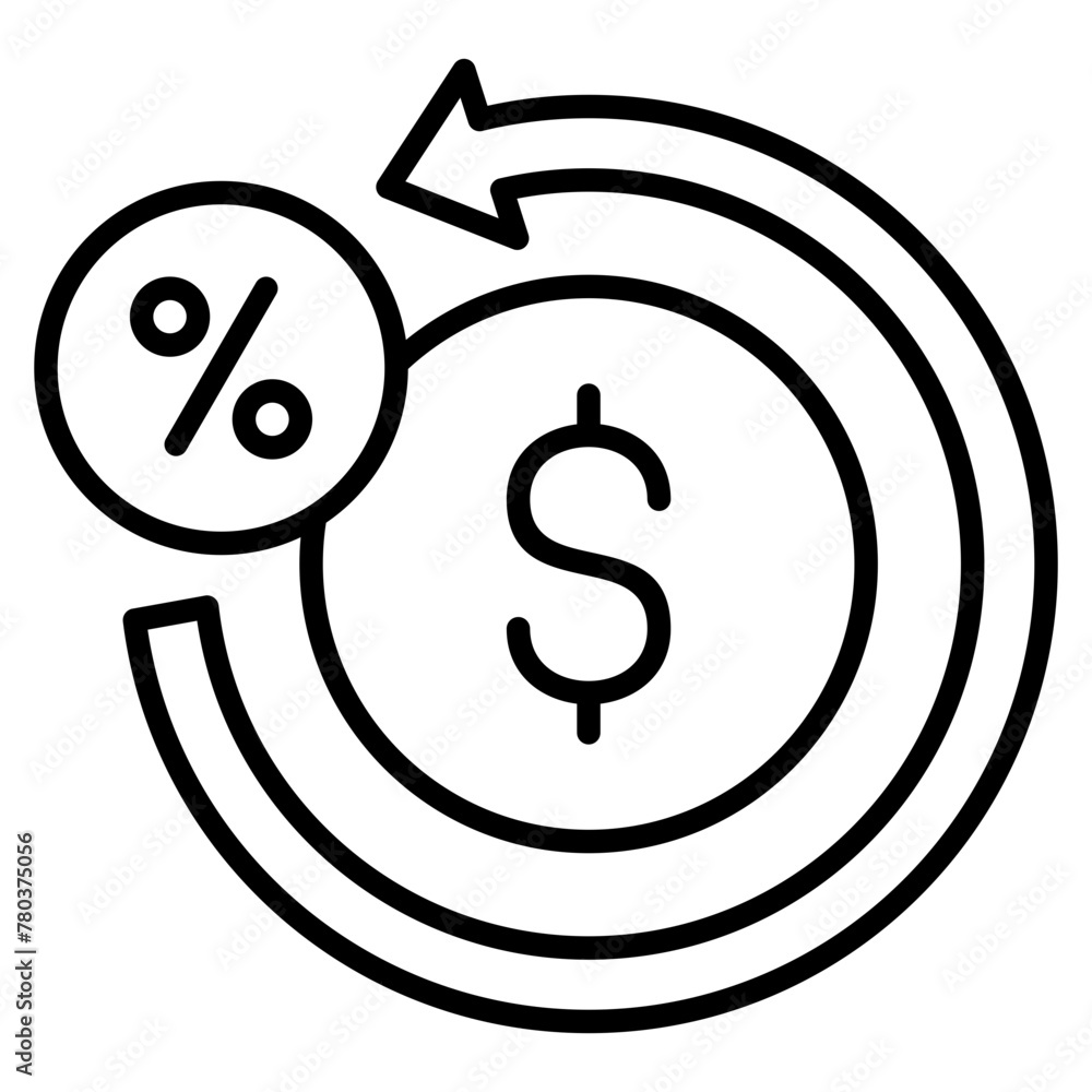 Refund Revenue  Icon Element For Design
