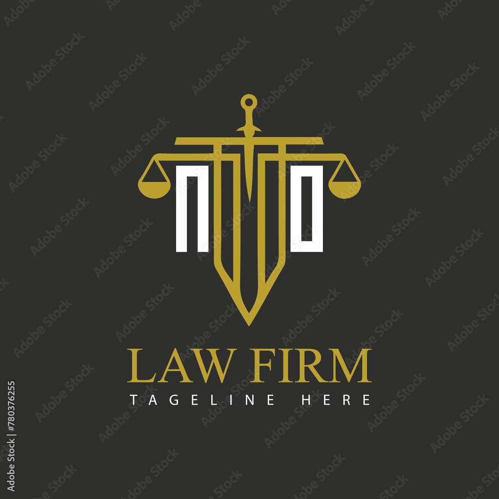 NO initial monogram for lawfirm logo with sword and scale. NO initial monogram for lawfirm logo with sword and scale.