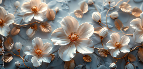 White Floral pattern background © Maizal