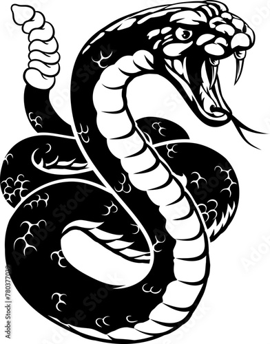 A rattlesnake snake animal sport team cartoon mascot