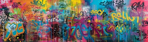 Abstract Graffiti Art on Urban Wall 