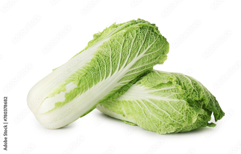 Fresh ripe Chinese cabbages isolated on white Fresh ripe Chinese cabbages isolated on white