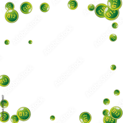 Vitamin B12 messy round pills.