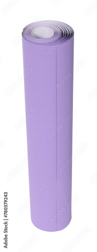 One purple wallpaper roll isolated on white One purple wallpaper roll isolated on white