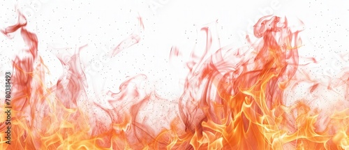 Detail of dangerous flames isolated on white background,Fire flames isolated on white background, Flames ,movement of fire flames isolated on white background. abstract background 