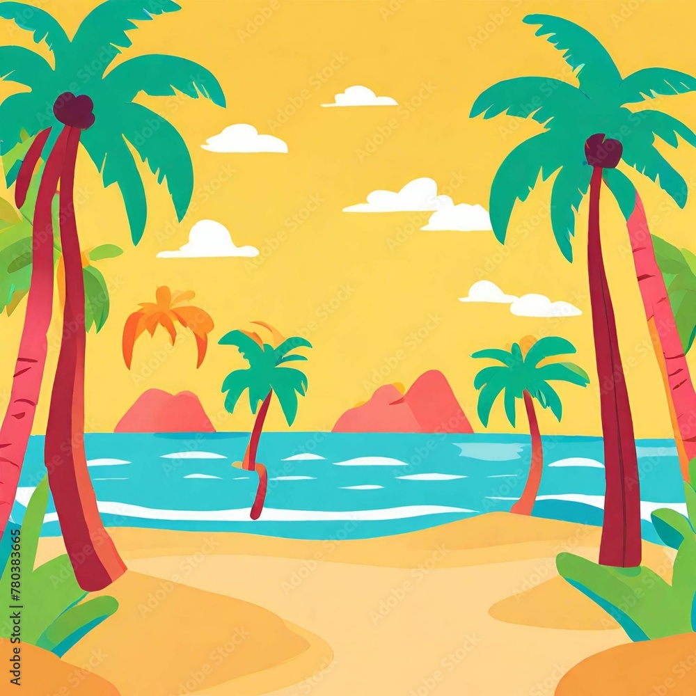  palm trees tropical island beach summer theme - 16