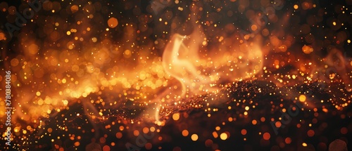 Flame heat fire abstract background black background,Fiery particles. The beginning of the explosion. Abstract background with flame particles on a black background,art fire abstract pattern