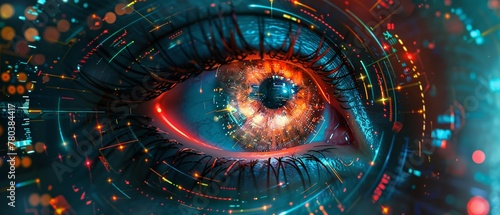 Advanced computer vision technology depicted in a digital painting