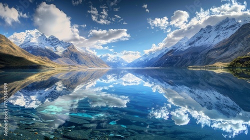 Snow on the sky and water