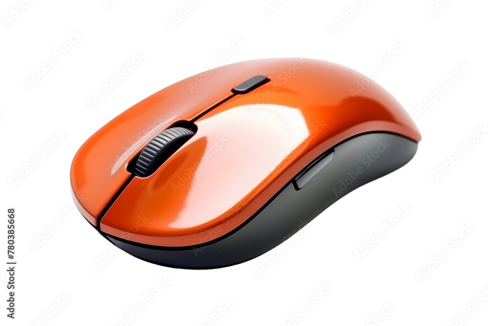 Close-Up of Computer Mouse on White Background. On a White or Clear Surface PNG Transparent Background.