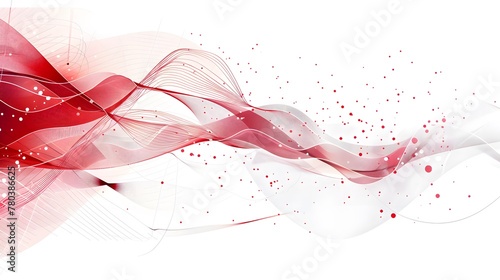 abstract red and white virtual network - design element for technology background - connectivity backdrop illustration