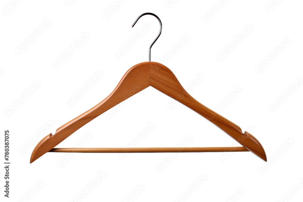 Wooden Hanger With Long Bar. On a White or Clear Surface PNG Transparent Background. Wooden Hanger With Long Bar. On a White or Clear Surface PNG Transparent Background.