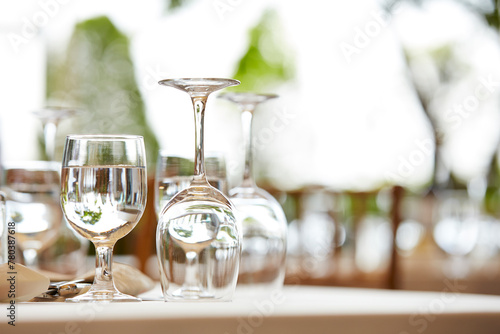 champagne glasses on a table	