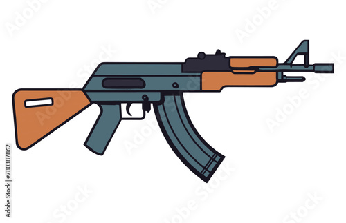 AK47 icon. Kalashnikov machine gun Vector illustration. AK 47 Automatic Rifle Vector
 photo