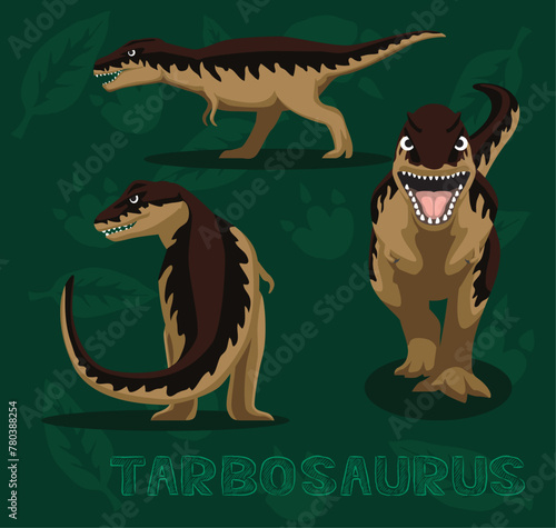 Dinosaur Tarbosaurus Cartoon Vector Illustration © bullet_chained