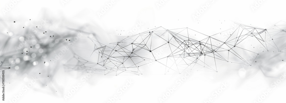 Fototapeta premium Abstract background with polygonal wireframe and mesh, big data technology concept