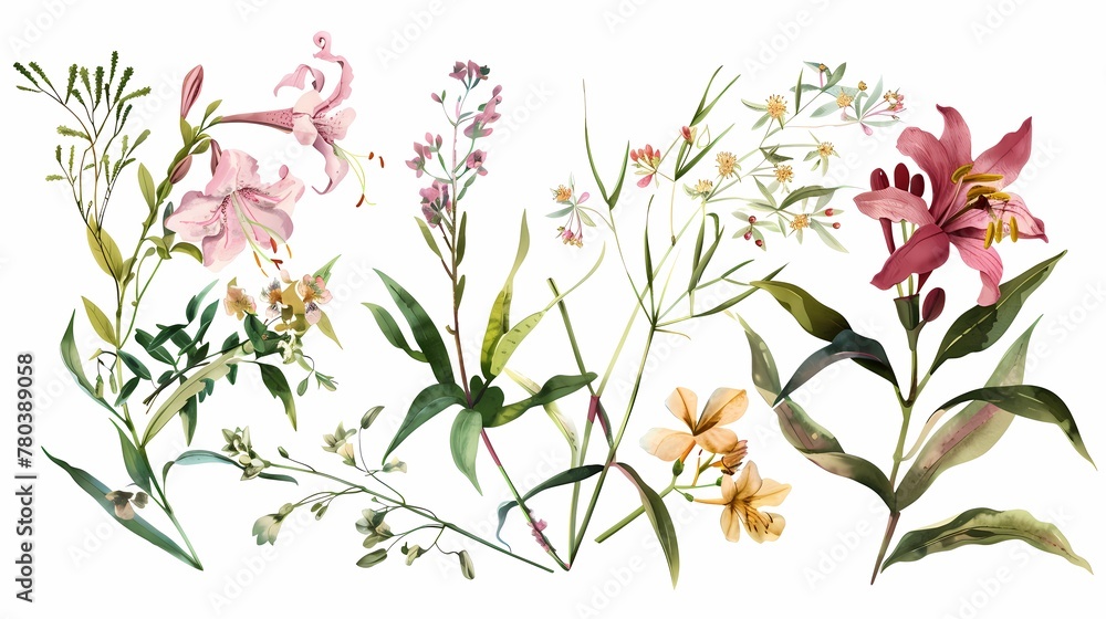 Vintage watercolor decoration wedding card flowers illustration poster background