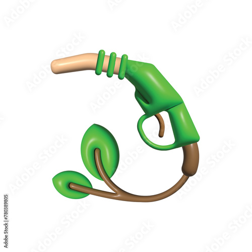 Green fuel 3d vector icon. Alternative Fuels vector illustration design. Biodiesel, Fuel, Natural Gas, Eco, Ecology, Environment Gasoline Pistol vector icon 3D icon.