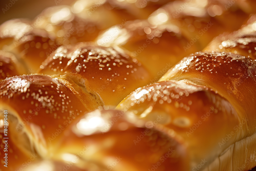 Close up of sweet bread buns. Background image. Created with Generative AI technology. Close up of sweet bread buns. Background image. Created with Generative AI technology.